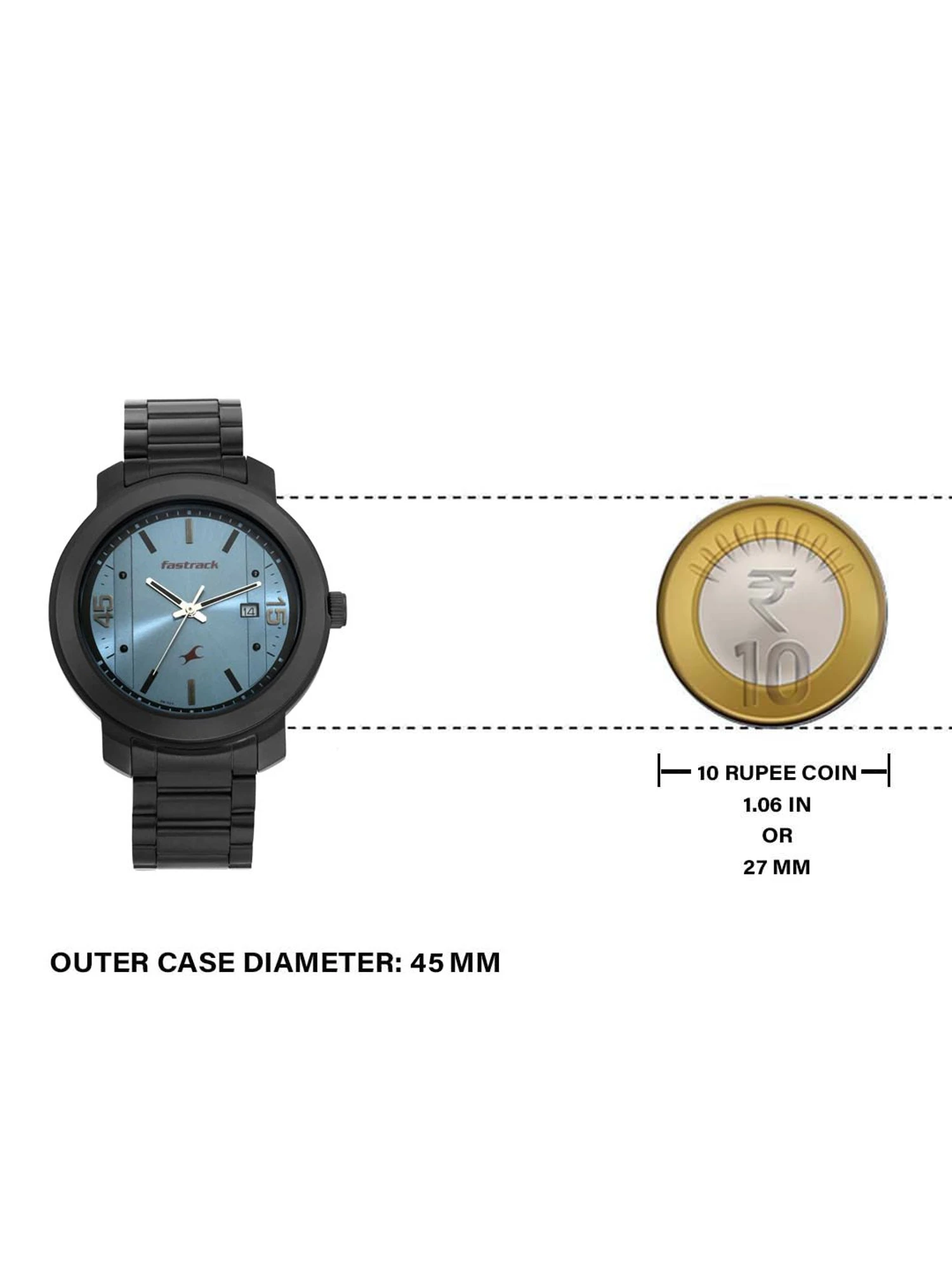 Fastrack Nr3246Nm01 Bare Basics Quartz Analog Blue Dial Stainless Steel Strap Watch F Fastrack Nr3246Nm01 Bare Basics Quartz Analog Blue Dial Stainless Steel Strap Watch F