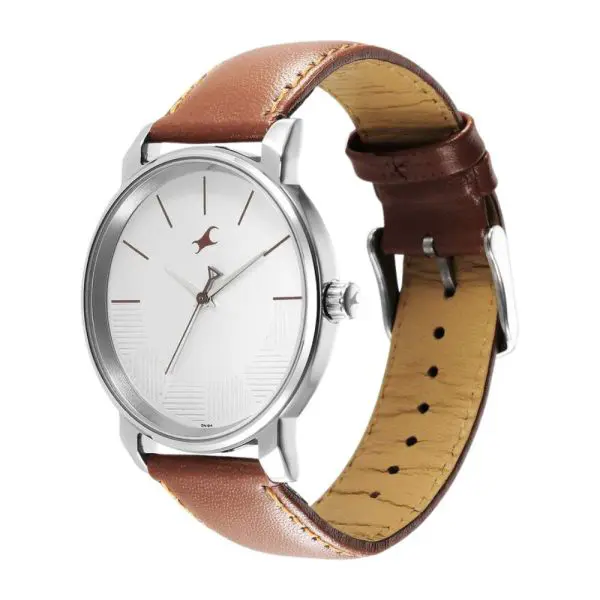 Fastrack Nr3291Sl02 Stunners Quartz Analog Silver Dial Leather Strap Watch A Fastrack Nr3291Sl02 Stunners Quartz Analog Silver Dial Leather Strap Watch A