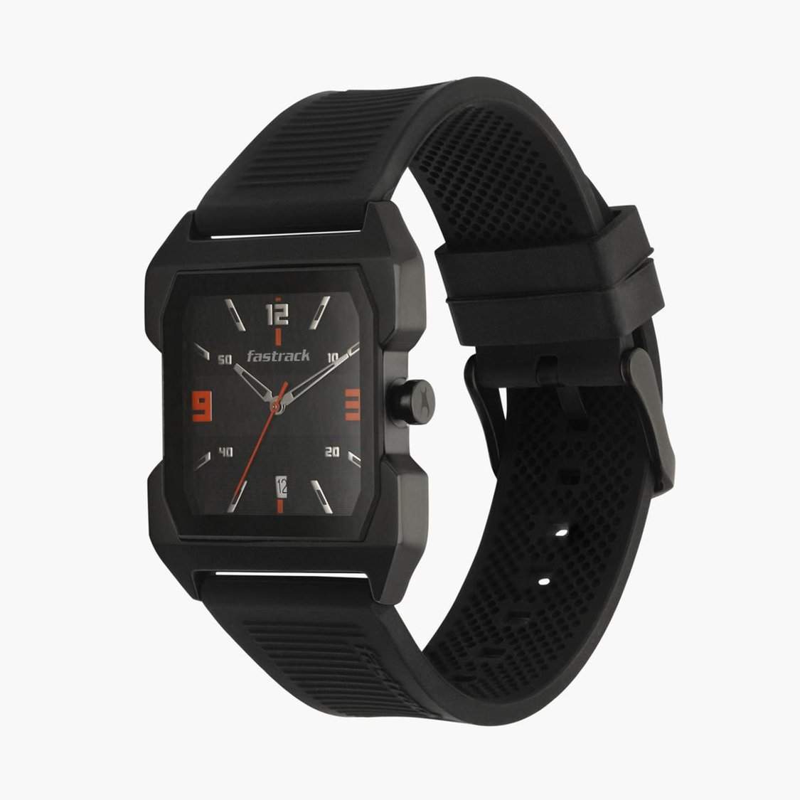 Fastrack Ns1474Np01 Hitlist Quartz Analog With Date Black Dial Pu Strap Watch Fastrack Ns1474Np01 Hitlist Quartz Analog With Date Black Dial Pu Strap Watch