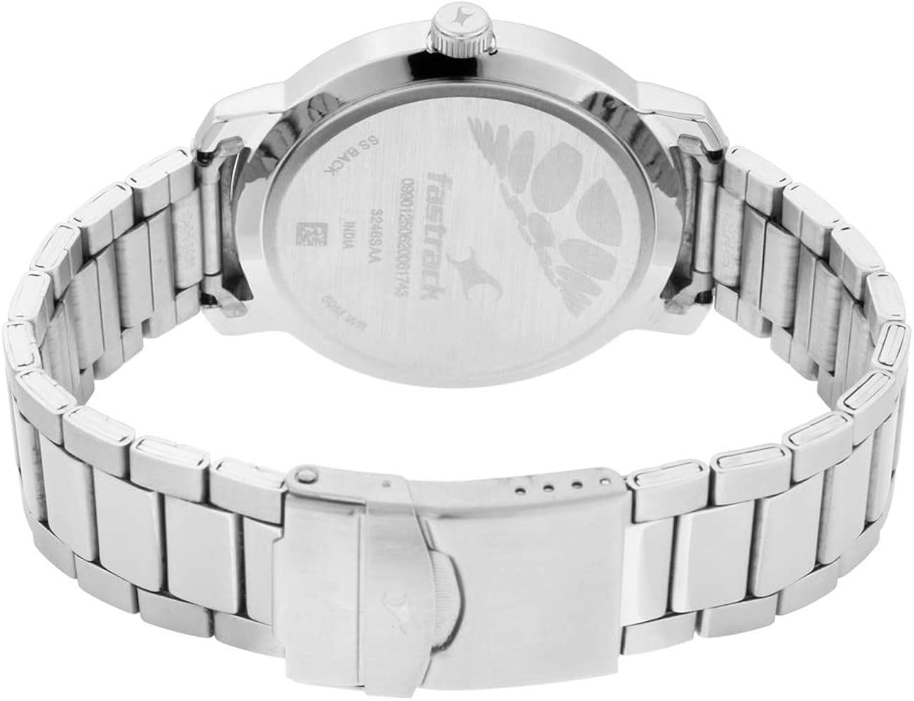 Fastrack Ns3246Sm02 Bare Basics Quartz Analog With Date Black Dial Stainless Steel Strap Watch B Fastrack Ns3246Sm02 Bare Basics Quartz Analog With Date Black Dial Stainless Steel Strap Watch B