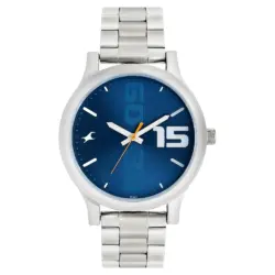 Fastrack NS38051SM05 Bold Quartz Analog Blue Dial Stainless Steel Strap Watch for Guys