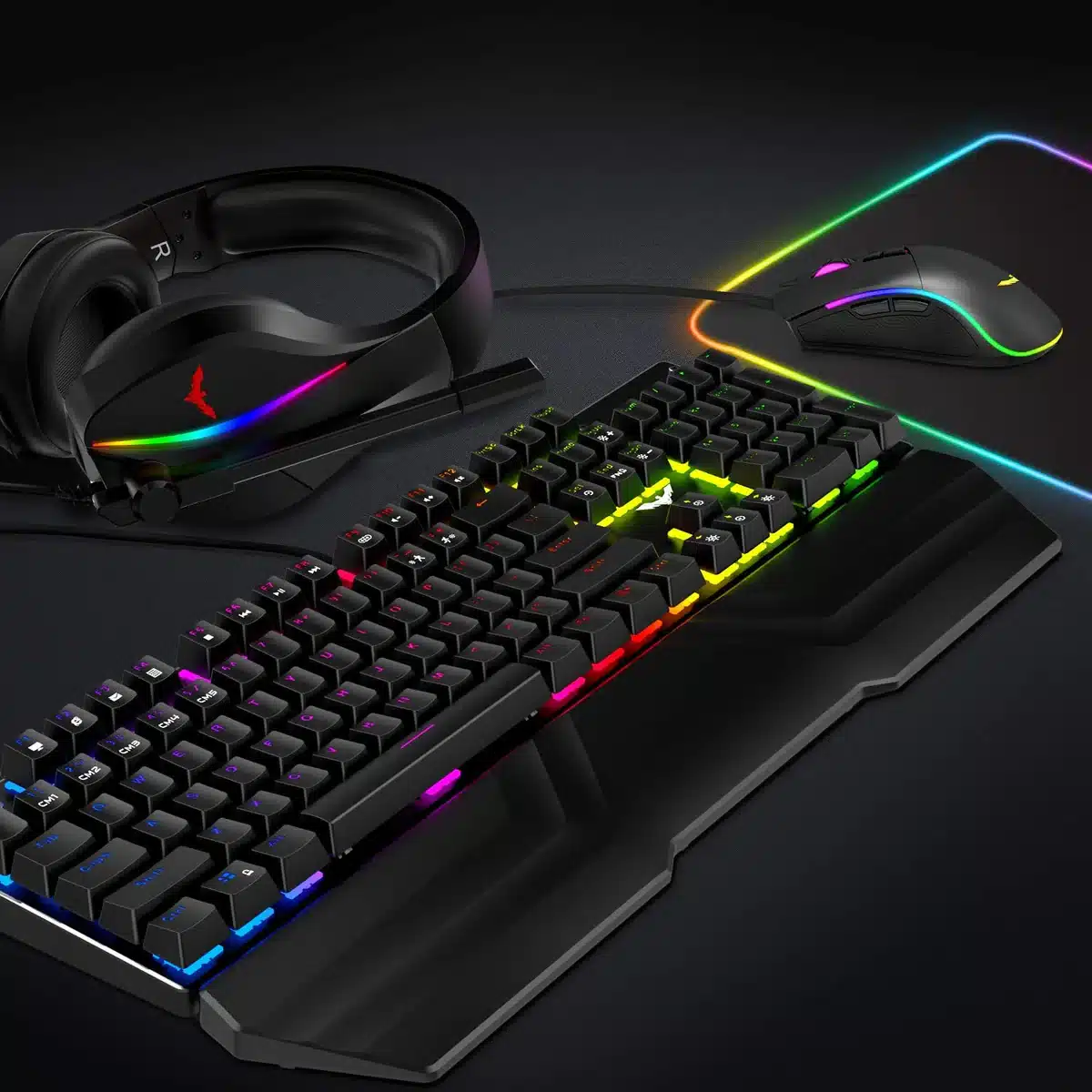 Havit Kb380L Rgb Wired Gaming Keyboard, Mouse &Amp; Rgb Headphone Combo G Havit Kb380L Rgb Wired Gaming Keyboard, Mouse &Amp; Rgb Headphone Combo G