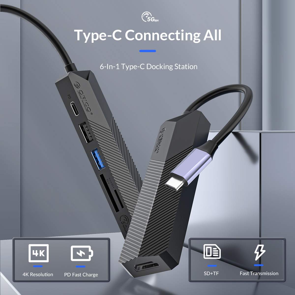 Orico Mdk 5P Type C 5 In 1 Multifunctional Docking Station A Orico Mdk 5P Type C 5 In 1 Multifunctional Docking Station A