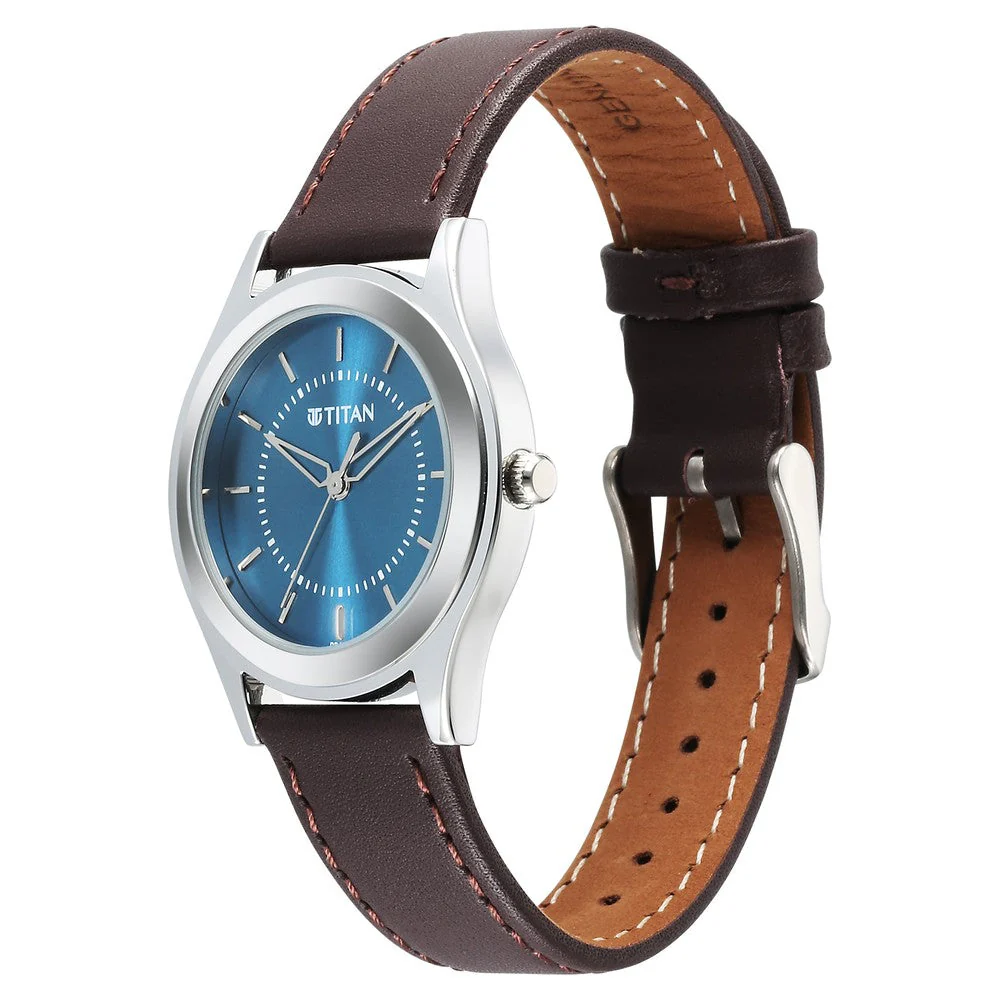 Titan 1648Sl01 Karishma Zing Quartz Analog Blue Dial Leather Strap Watch A Titan 1648Sl01 Karishma Zing Quartz Analog Blue Dial Leather Strap Watch A