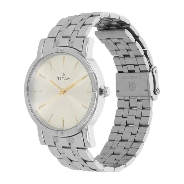 Titan Nn1639Sm01 Karishma Analog Stainless Steel Strap Watch For Men