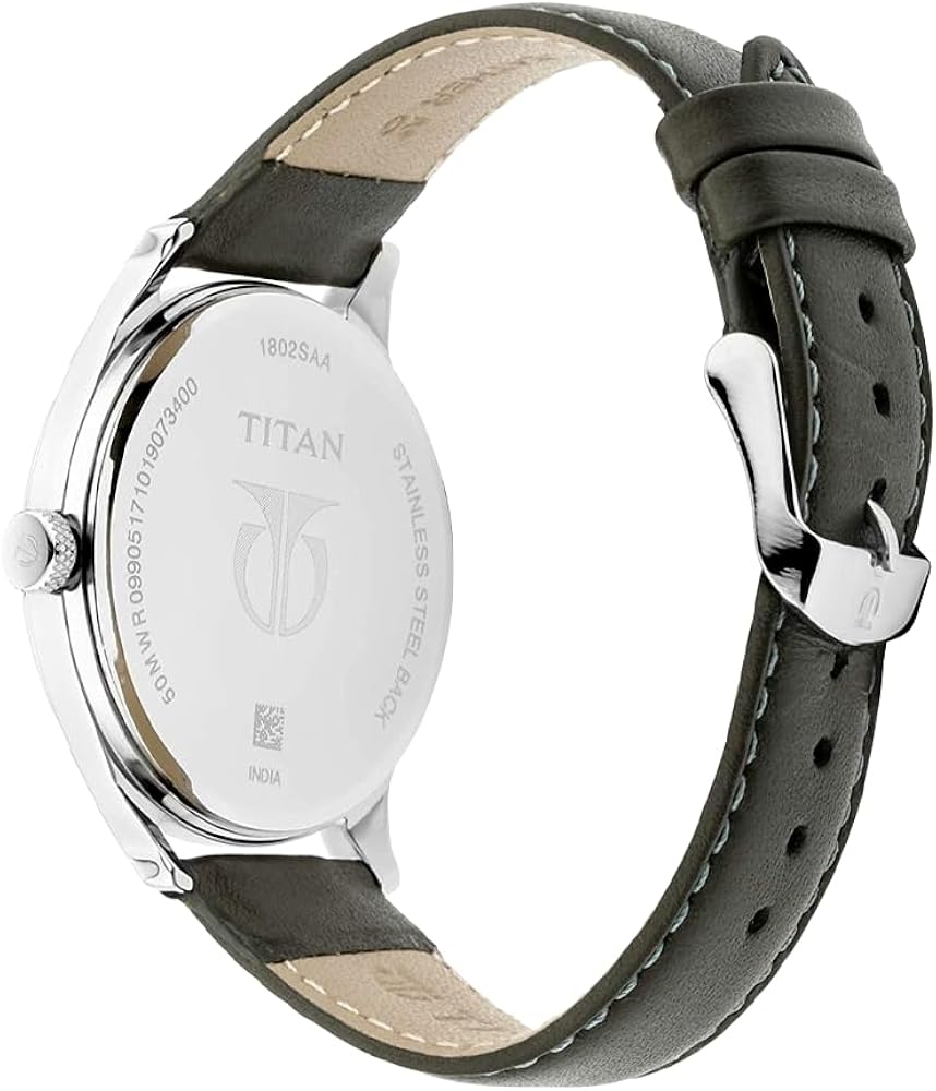 Titan Np1802Sl04 Workwear Men's Urban Edge Lustrous Green Dial Leather Watch C Titan Np1802Sl04 Workwear Men's Urban Edge Lustrous Green Dial Leather Watch C