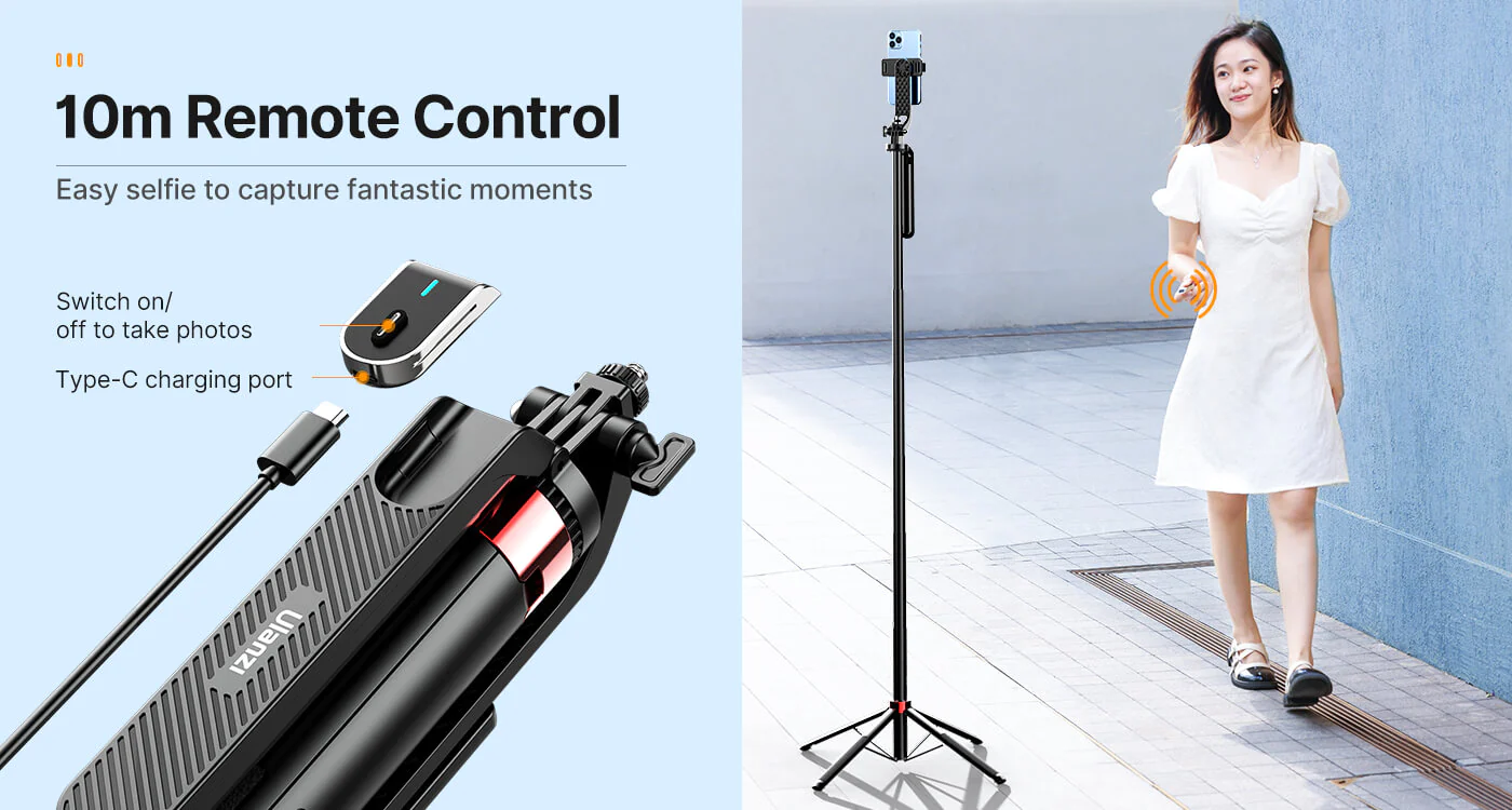 Ulanzi Ma09 Bluetooth Selfie Stick Tripod &Amp; Wireless Remote D Ulanzi Ma09 Bluetooth Selfie Stick Tripod &Amp; Wireless Remote D