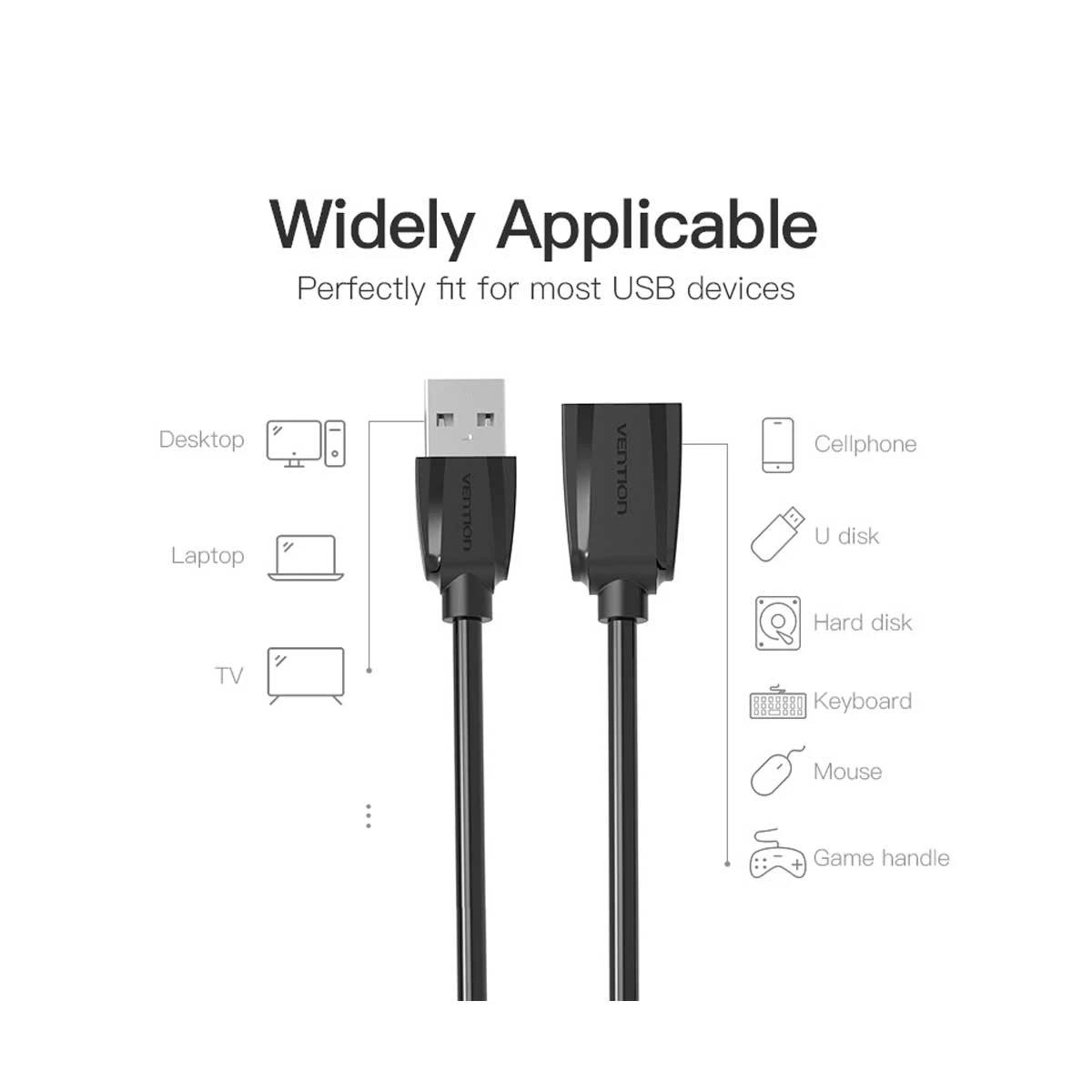 Vention Vas A44 B300 Usb Male To Female 3 Meter Extension Cable A Vention Vas A44 B300 Usb Male To Female 3 Meter Extension Cable A