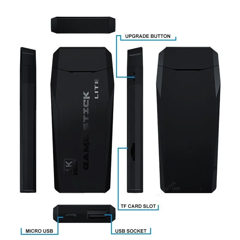 64Gb Built In 20000 Games Stick 2 Wireless Controller Gamepad 4K Hd Video Game Console B 64Gb Built In 20000 Games Stick 2 Wireless Controller Gamepad 4K Hd Video Game Console B