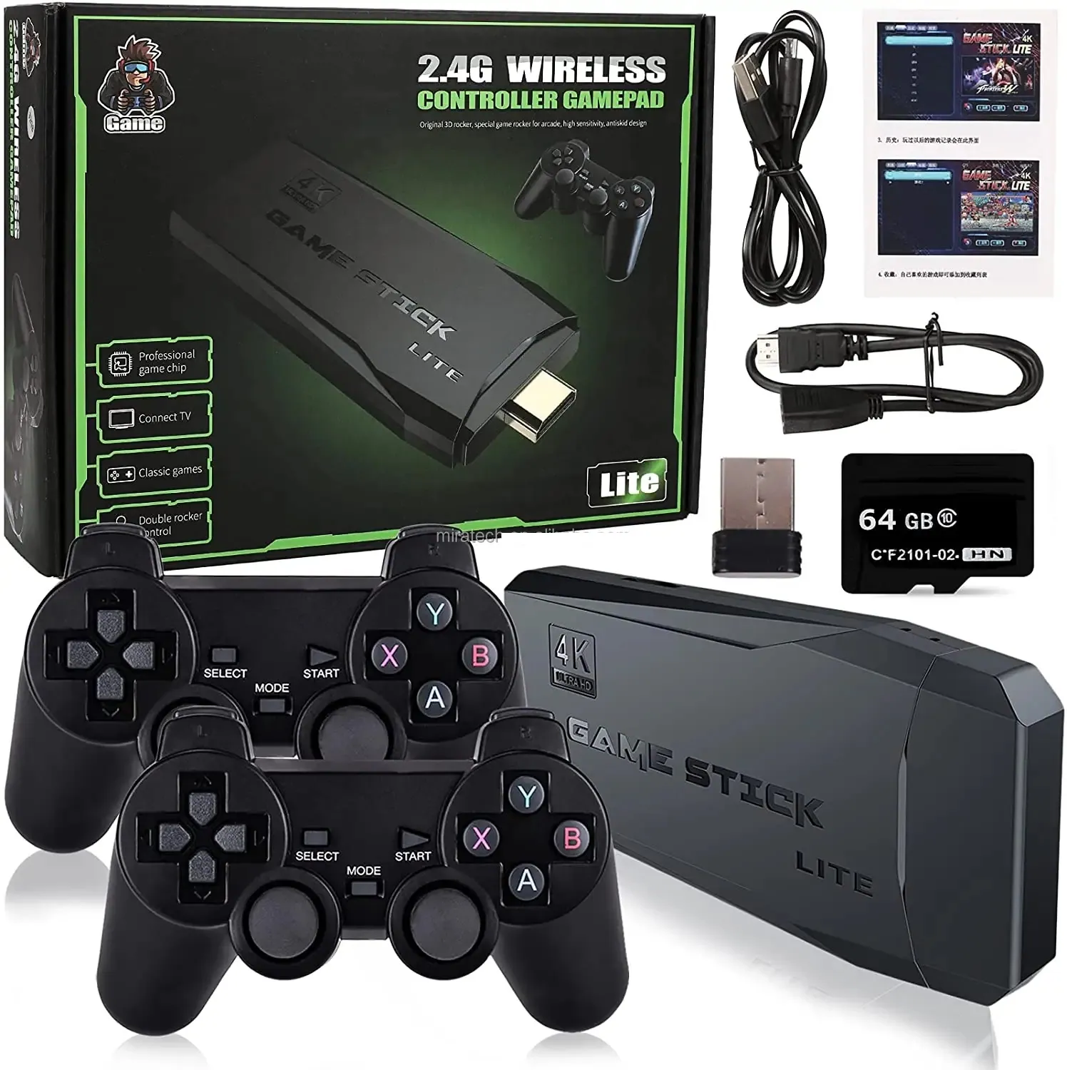 64Gb Built In 20000 Games Stick 2 Wireless Controller Gamepad 4K Hd Video Game Console 64Gb Built In 20000 Games Stick 2 Wireless Controller Gamepad 4K Hd Video Game Console