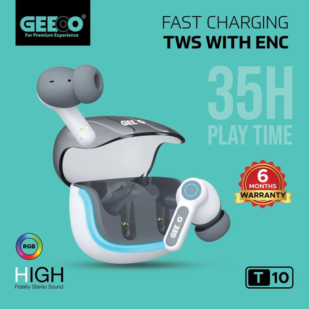 Geeoo T10 Fast Charging Tws With Enc Earbuds A