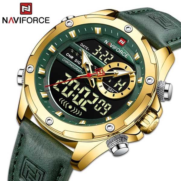 Naviforce Nf9208 Pu Leather Dual Time Wrist Watch Naviforce Nf9208 Pu Leather Dual Time Wrist Watch