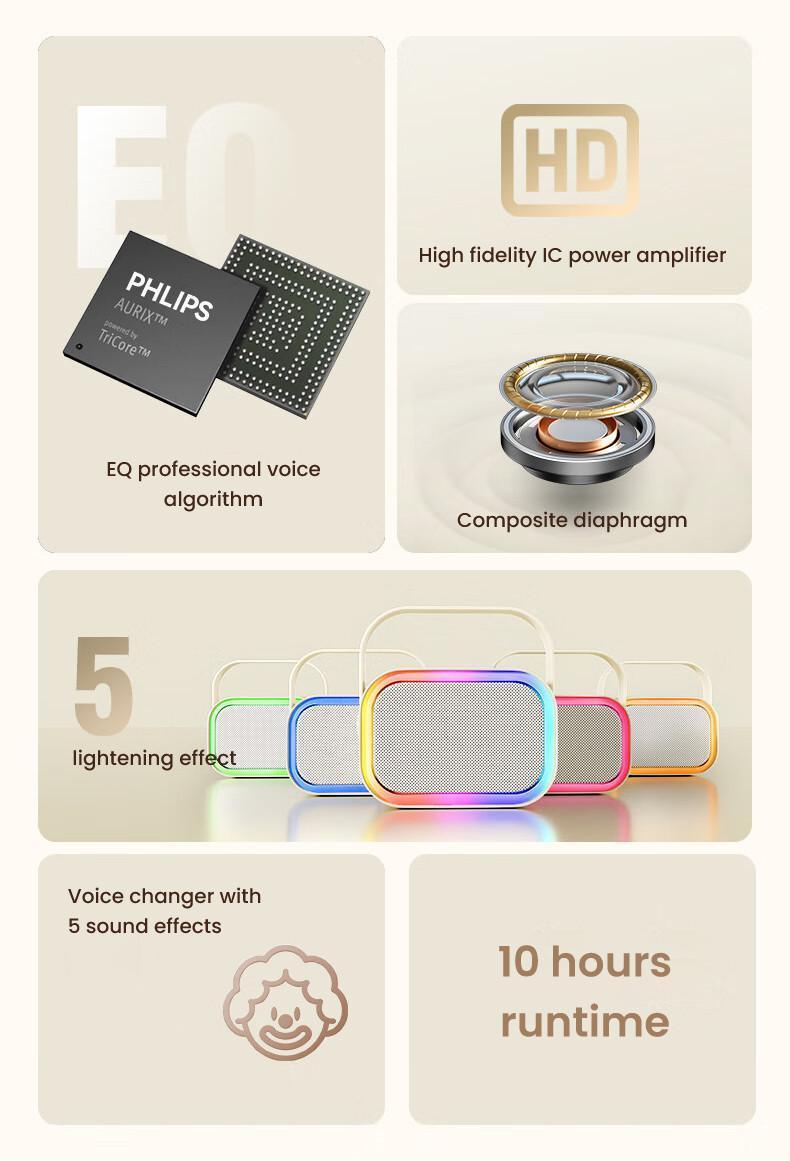 Philips Tas2808 Karaoke Wireless Bluetooth Speaker C