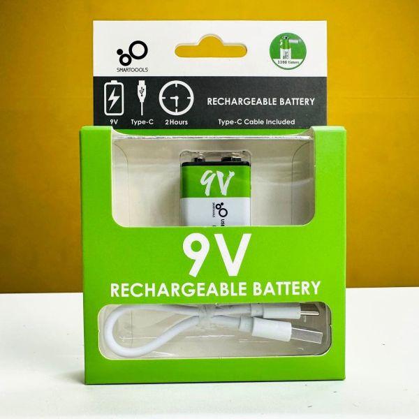 Smartoools 9V Type C Lithium Rechargeable Battery B