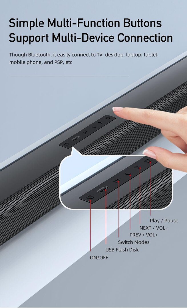 Awei Y999 50W Home Theater Wireless Speaker Soundbar D