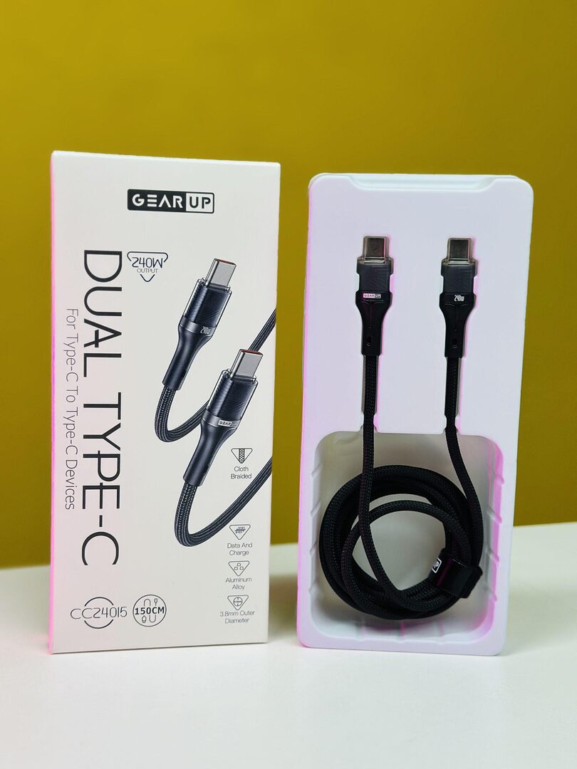 Gearup Cc24015 Type C To Type C 240W Pd Fast Charging Cable &Amp; Data Cable 1 5M A