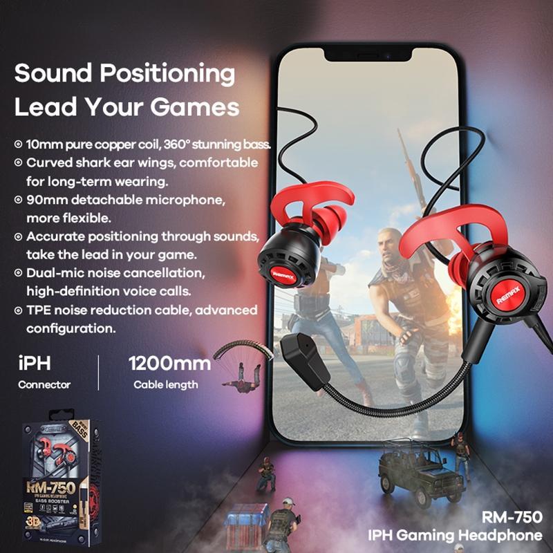 Remax Rm 750 Iphone Wired Earphone Gaming B