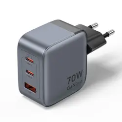 Vention 3 Port USB (C+C+A) GaN Charger (70W 70W 22.5W) EU Plug