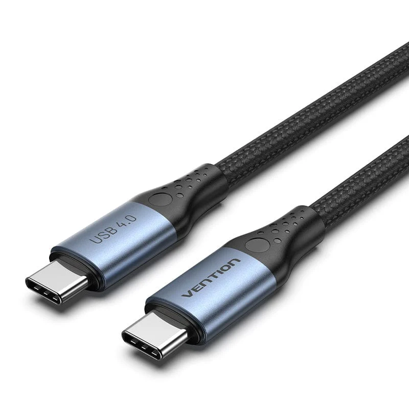 Vention Cotton Braided Usb 4.0 Type C Male To Type C Male 5A Cable 1M Aluminum Alloy Type Vention Cotton Braided Usb 4.0 Type C Male To Type C Male 5A Cable 1M Aluminum Alloy Type
