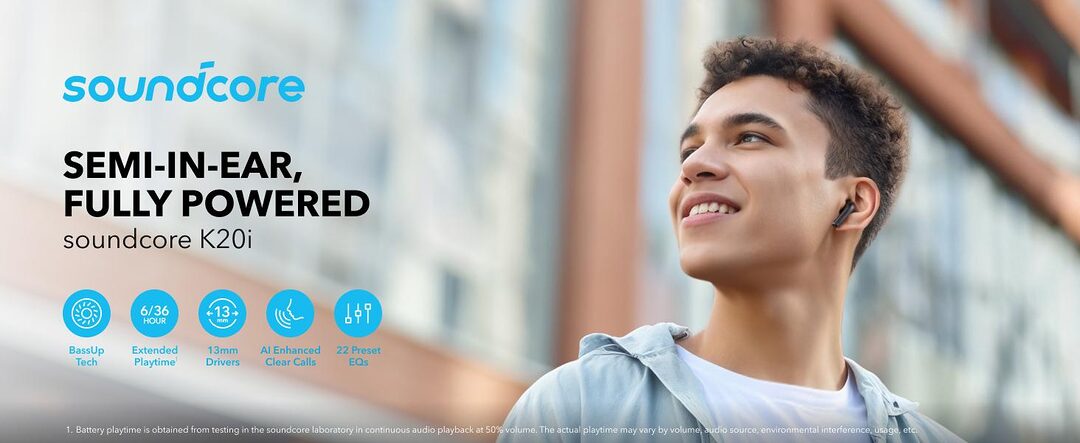 Anker Soundcore K20I Semi In Ear Earbuds D