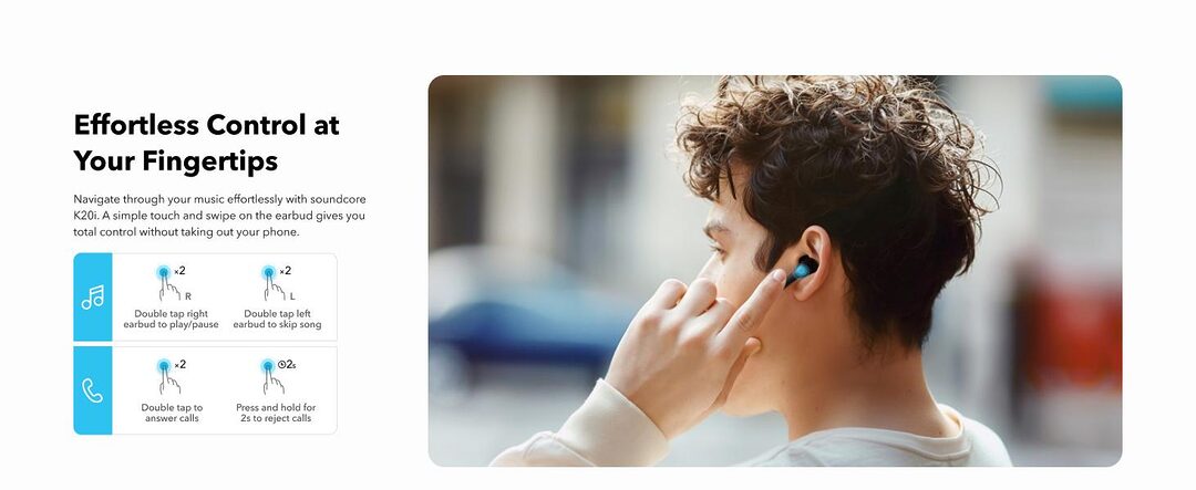 Anker Soundcore K20I Semi In Ear Earbuds E