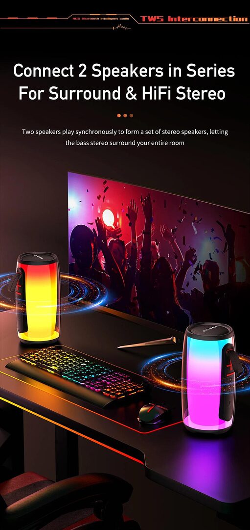 Awei Y528 Colourful Light Outdoor Wireless Speaker E Awei Y528 Colourful Light Outdoor Wireless Speaker E