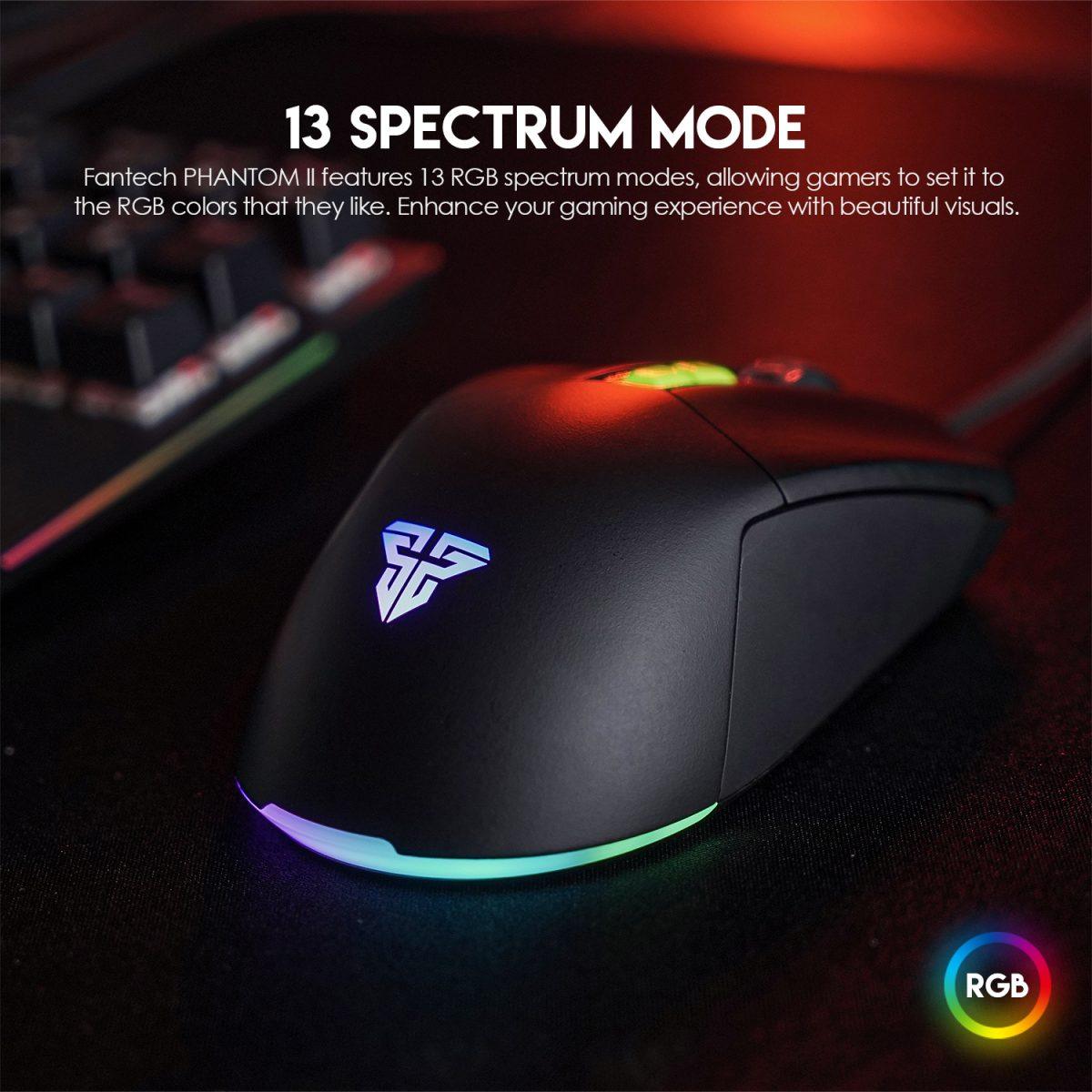 Fantech Phantom Ii Vx6 Ergonomic Macro Rgb Gaming Mouse C