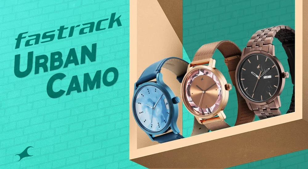 Fastrack 3296Ql01 Urban Camo Blue Dial Ladies Watch A Fastrack 3296Ql01 Urban Camo Blue Dial Ladies Watch A