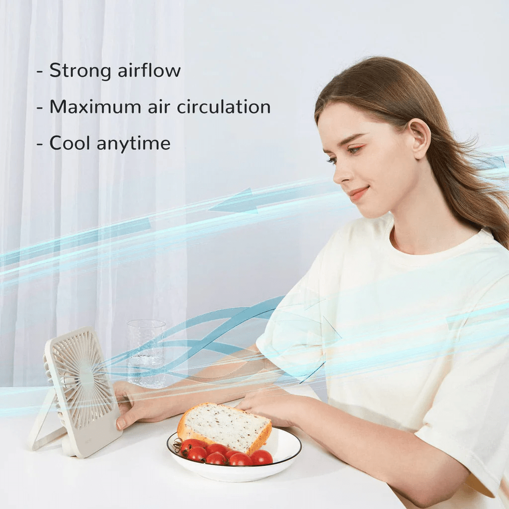 Jisulife Fa26 4500Mah Rechargeable Ultra Thin Desktop Fan E