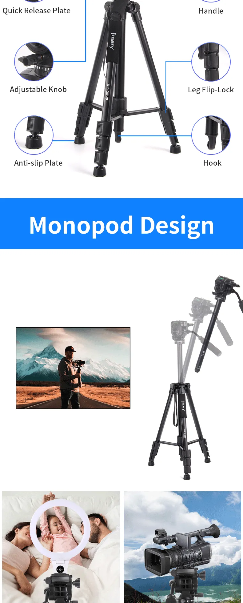 Jmary Kp 2599 Professional Camera Tripod Stand E