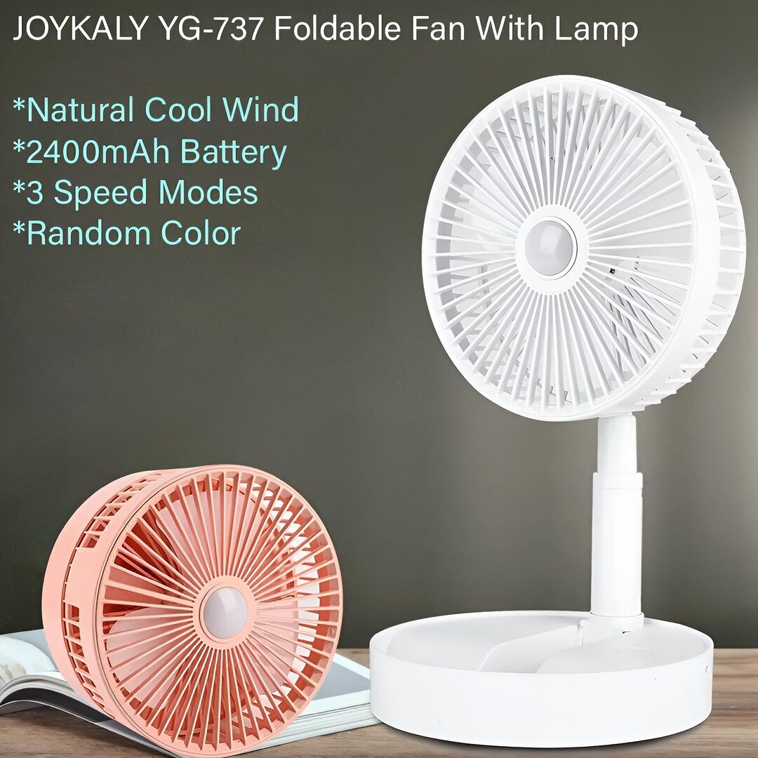 Joykaly Yg 737 Rechargeable Table Fan With Led Light C