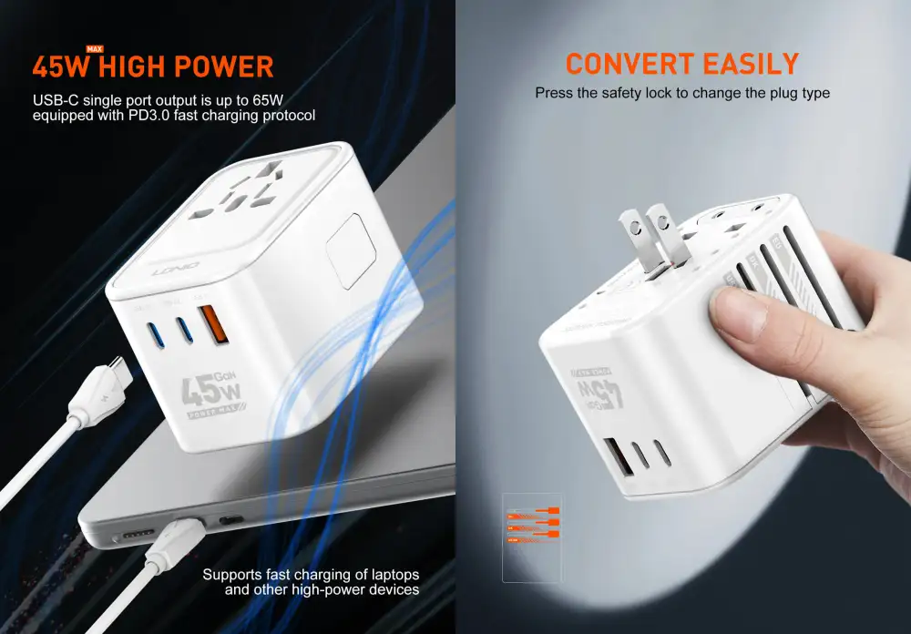 Ldnio Z8 45W Universal Travel Adapter C