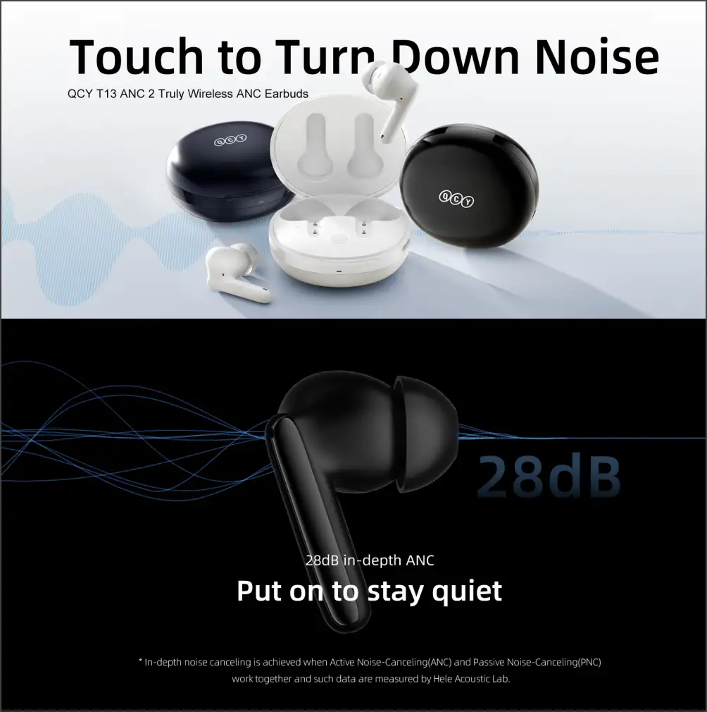 Qcy T13 Anc 2 True Wireless Anc Earbuds Original A