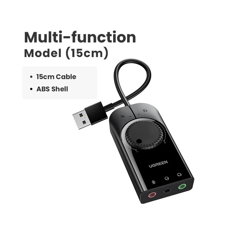 Ugreen Usb External Sound Card Audio Interface With Volume Control &Amp; Mute Button B