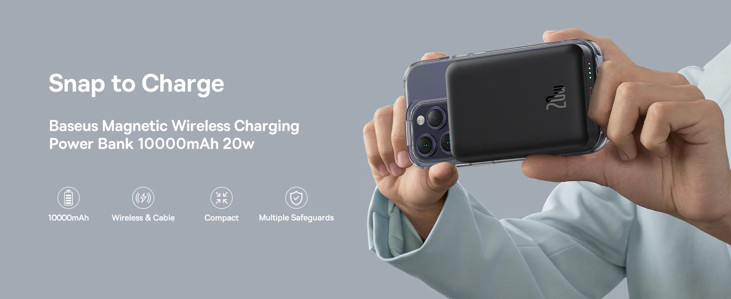 Baseus Ppcx030001 20W Magnetic Mini Wireless 10000Mah Power Bank A