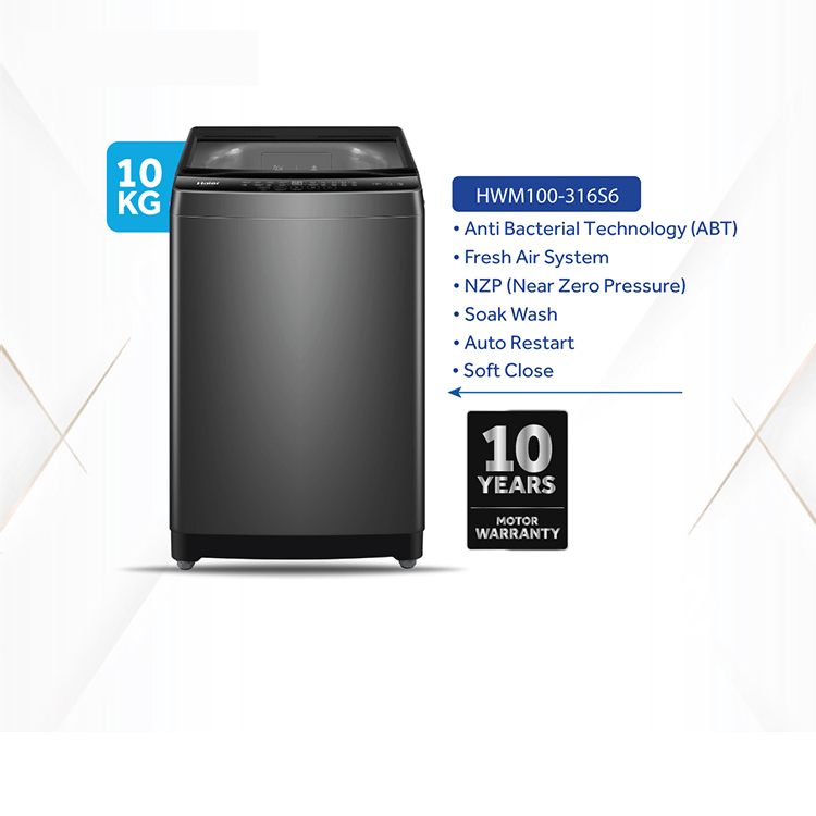 Haier Hwm100 316S6 10 Kg Top Load Automatic Washing Machine With 3D Rolling Wash Haier Hwm100 316S6 10 Kg Top Load Automatic Washing Machine With 3D Rolling Wash