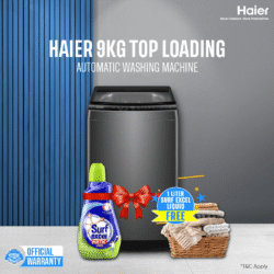 HAIER HWM90 316S6 9 KG Top Load Automatic Washing Machine With 3D Rolling Wash FREE INSTALLATION