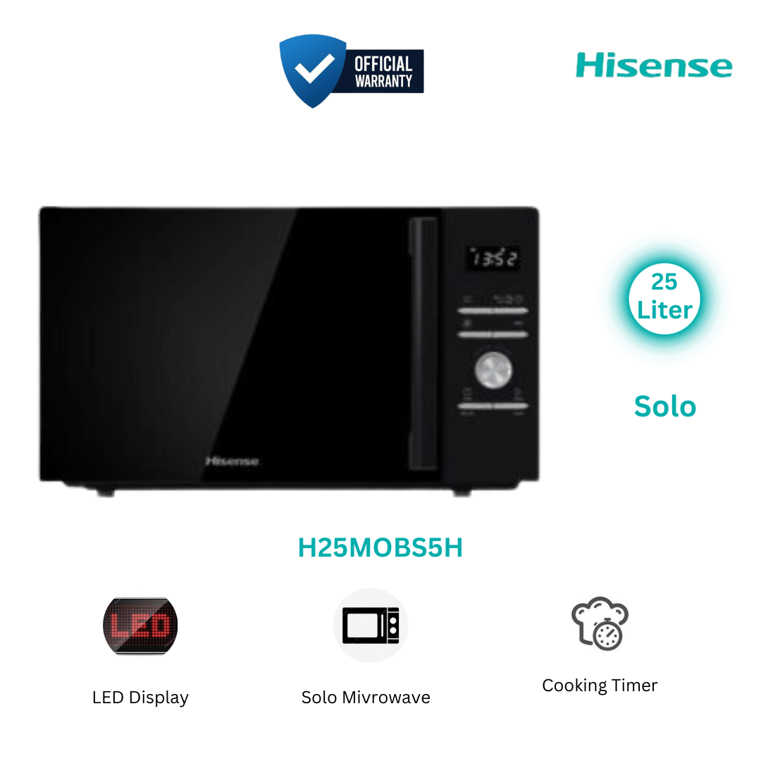 Hisense H25Mobs5H 25 Liter Microwave Oven Solo With Grey Cavity Official Warranty