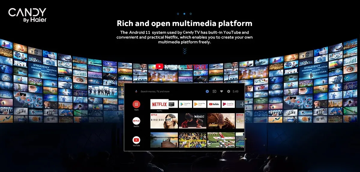 Haier C32K7G Candy 32 Inch Bezel Less Led Android Smart Tv With Free Bongo Subscription A