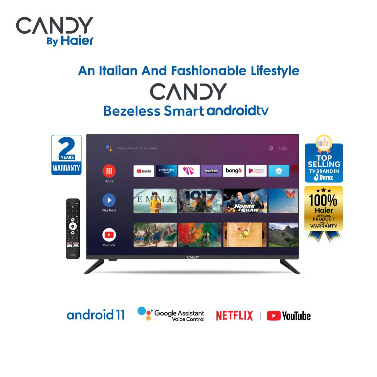 Haier C40K6Fg Candy 40 Inch Fhd Bezel Less Android Smart Tv With Free Bongo Subscription Haier C40K6Fg Candy 40 Inch Fhd Bezel Less Android Smart Tv With Free Bongo Subscription