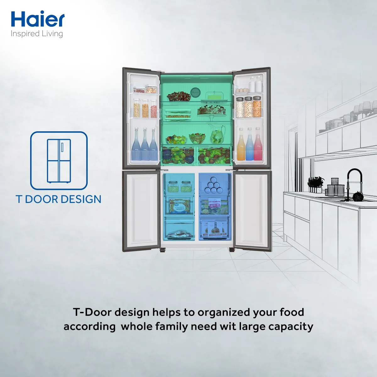 Haier Hrf 578Tbg 522Ltr Black French T Door No Frost Refrigerator B Haier Hrf 578Tbg 522Ltr Black French T Door No Frost Refrigerator B
