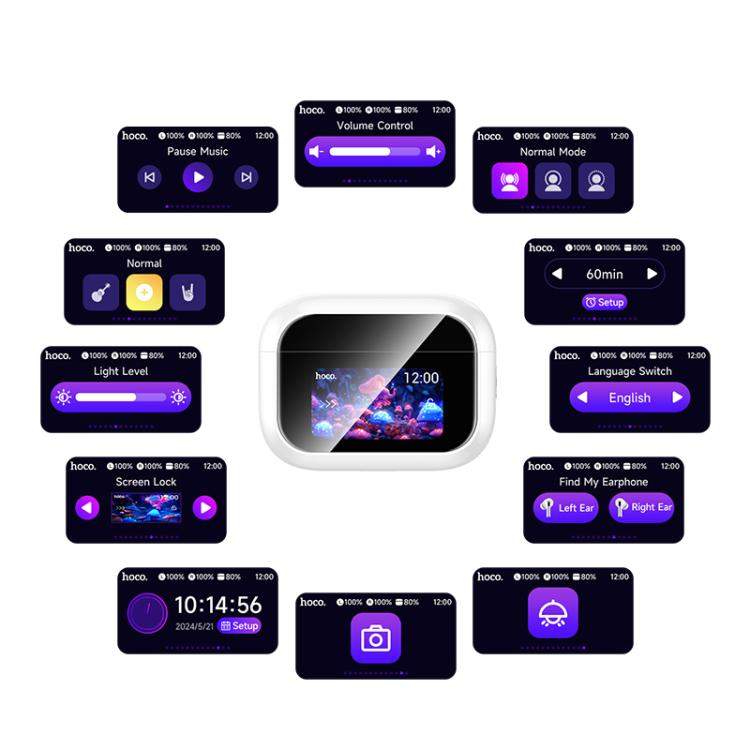 Hoco Ew79 Bright True Wireless Anc Touch Screen Bluetooth Earbuds A