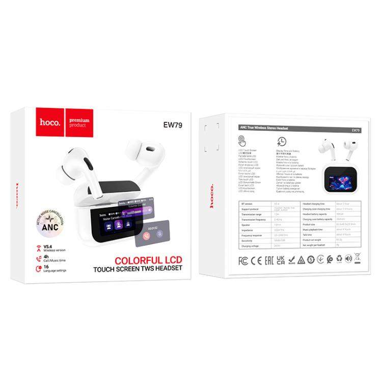 Hoco Ew79 Bright True Wireless Anc Touch Screen Bluetooth Earbuds D