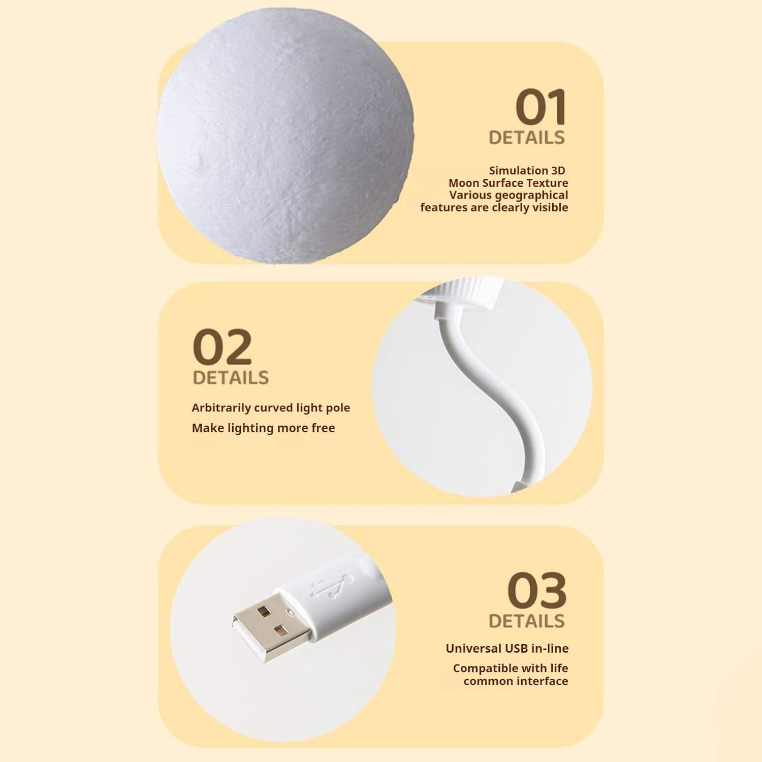 Moon Light Voice Controlled Led Lamp D