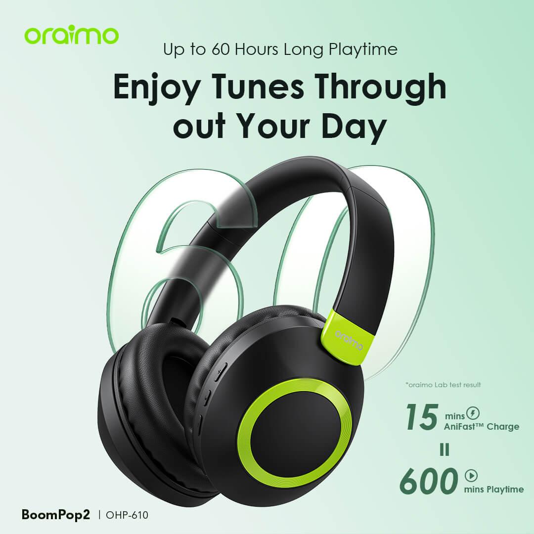 Oraimo Ohp 610 Boompop 2 Wireless Headphones D