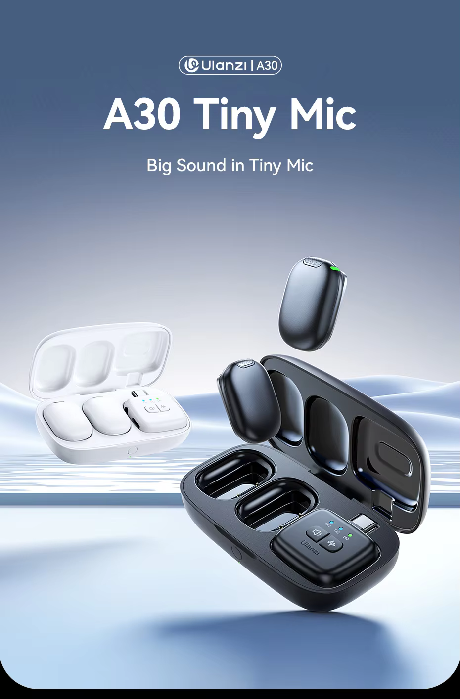 Ulanzi A30 Wireless Lavalier Tiny Microphone A