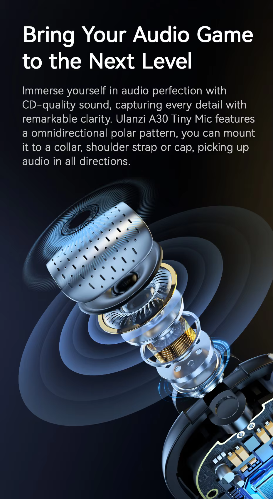 Ulanzi A30 Wireless Lavalier Tiny Microphone C