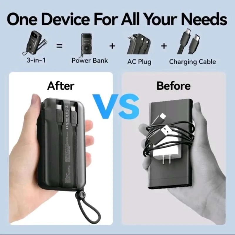 Vention Fhxb0 10000Mah 22 5W Pd &Amp; Qc Travel Power Bank Ddvs