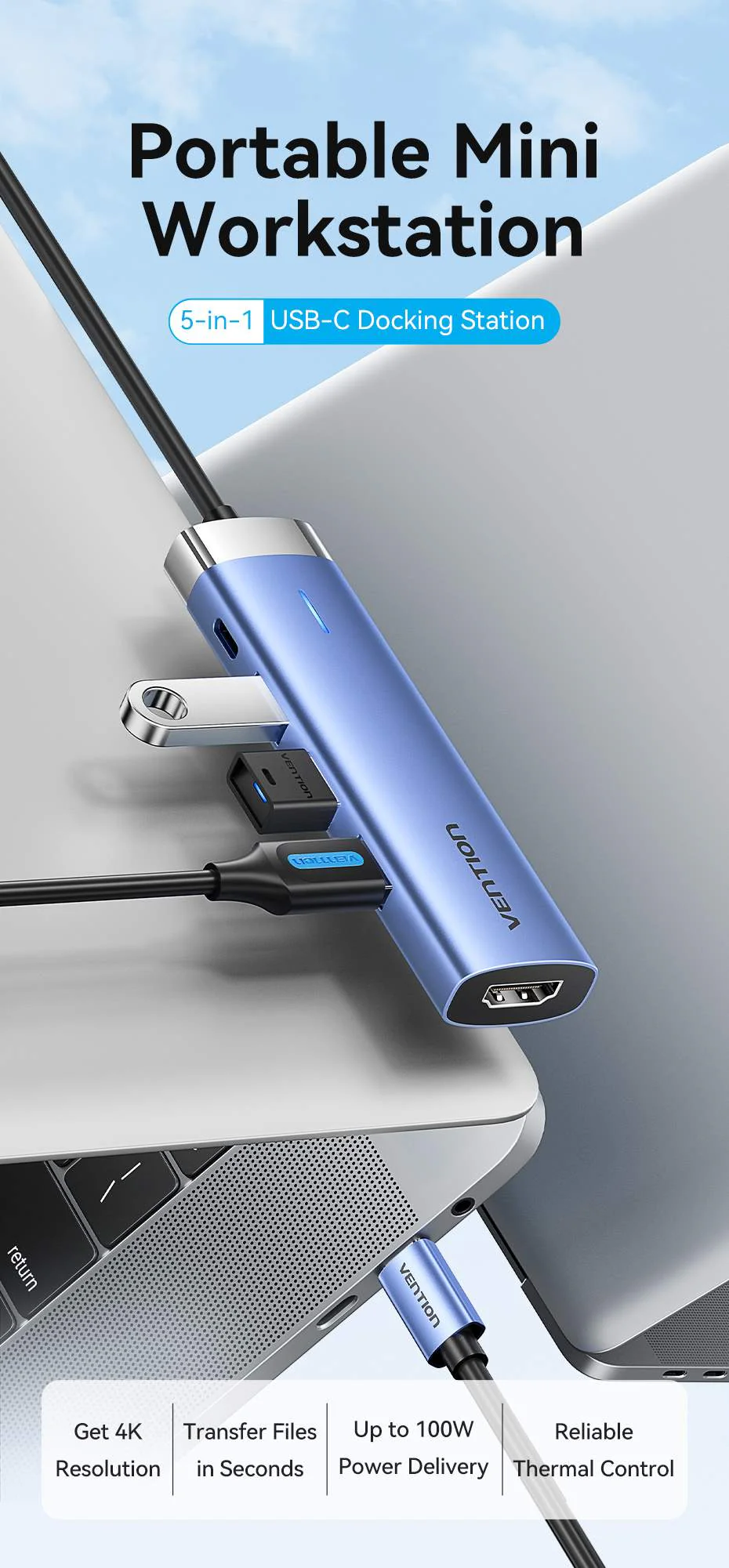 Vention Tgesb 5 In 1 Usb C Docking Station A