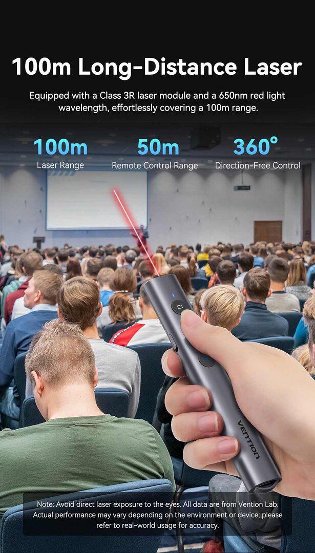 Vention Wireless Powerpoint Presentation Clicker With Red Laser Pointer D
